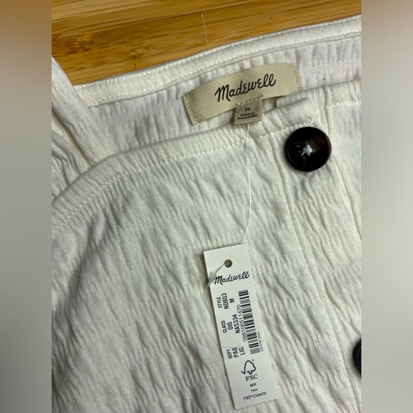 NWT Madewell Crinkle-Knit Button-Front Top Size Medium Summer - Picture 9 of 10
